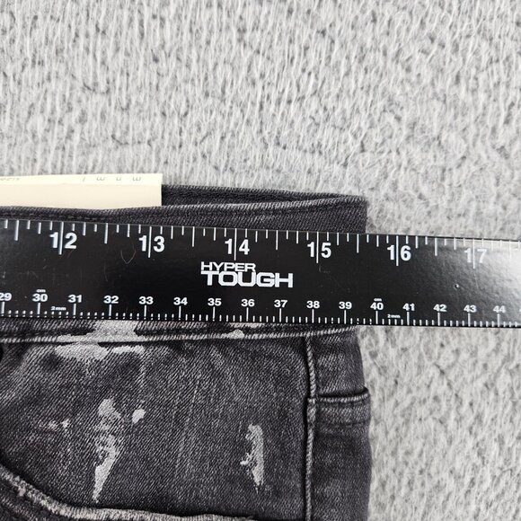 mnml Jeans Mens 30 Black X143 Stretch Denim Distressed Slim Fit - Picture 8 of 16